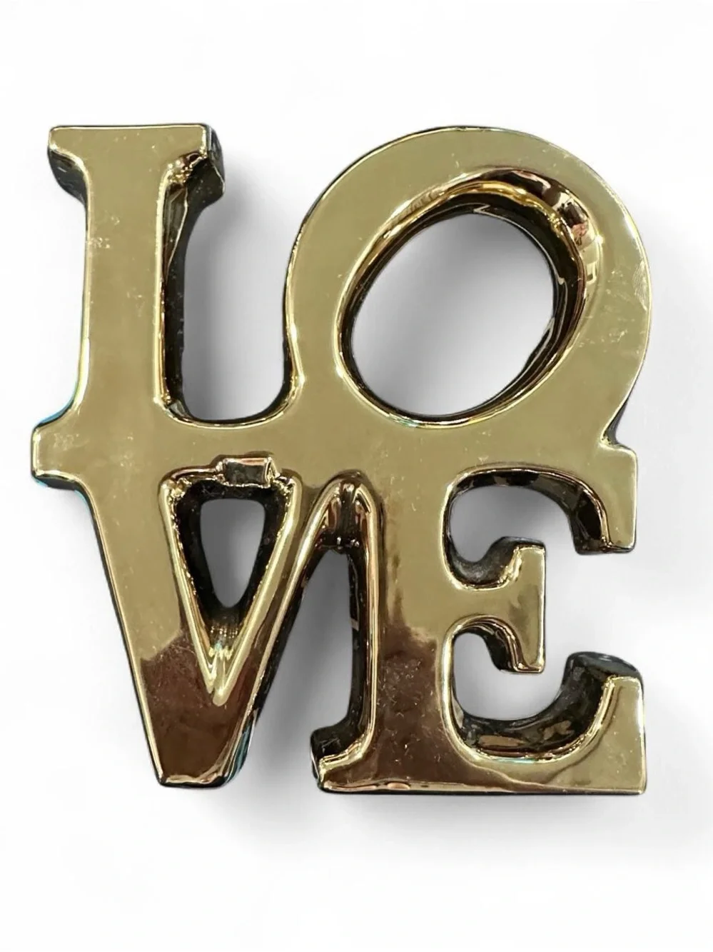 Gold Ceramic LOVE Decorative Tabletop Décor Sculpture